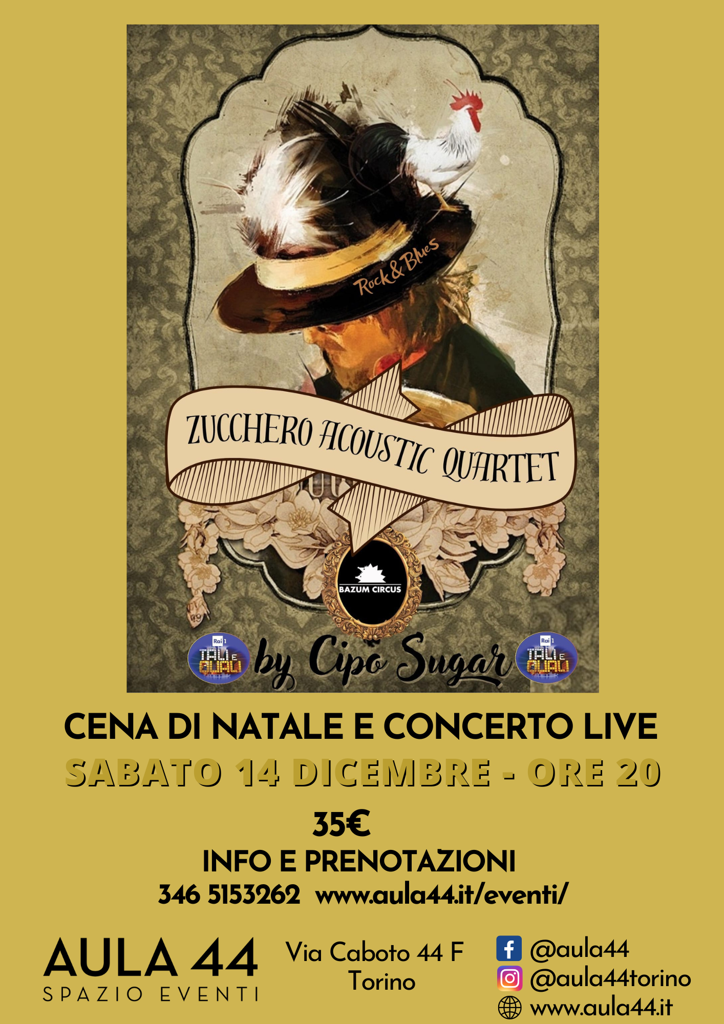 ZUCCHERO ACOUSTIC QUARTET   Save the date (seguirano dettagli)